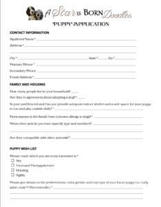 Click for puppy applications